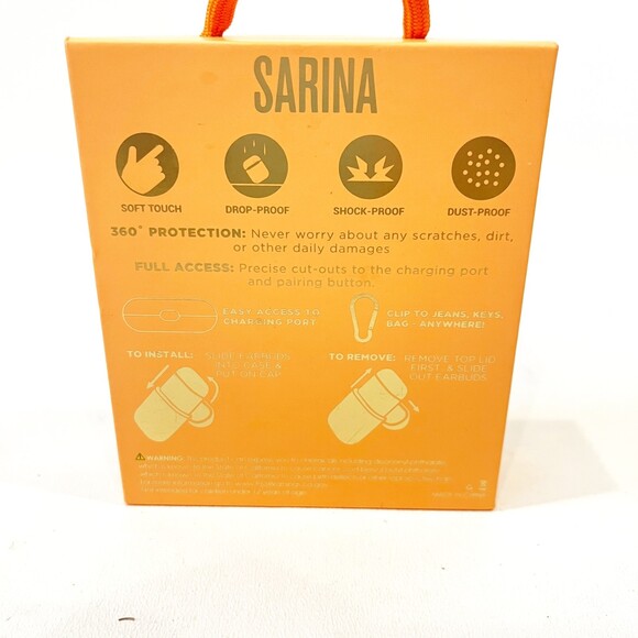 Sarina Orange Silicone Soft Touch AirPods Case NEW - Picture 3 of 4